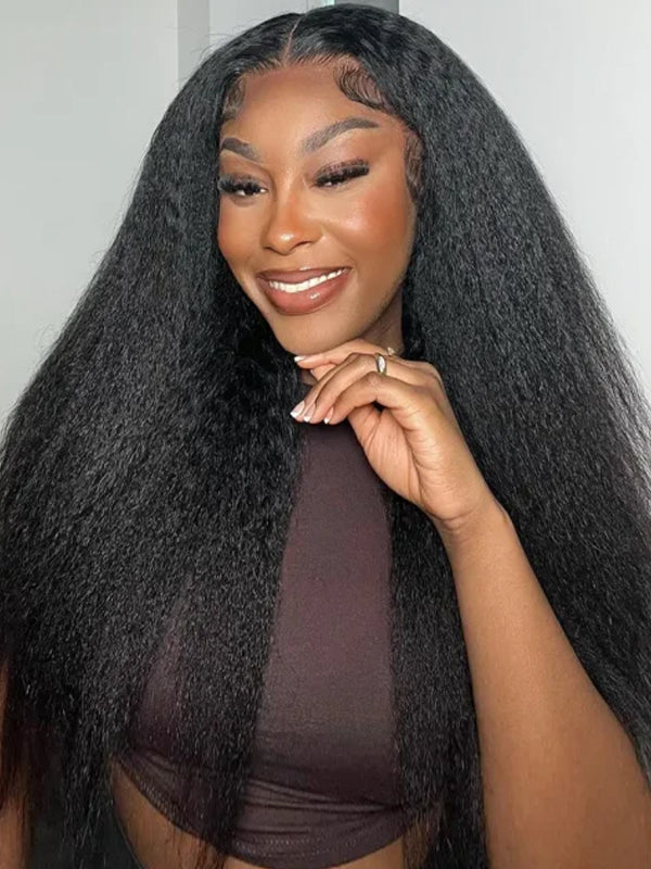 EINbeauty Ready To Wear Wig Kinky Straight Human Hair Pre-plucked With Baby Hair