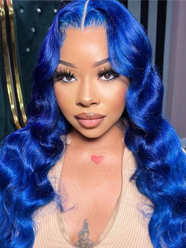 EINbeauty Blue Soft Hair Wig HD Lace Front Wig With Baby Hair Pre-plucked Hairline