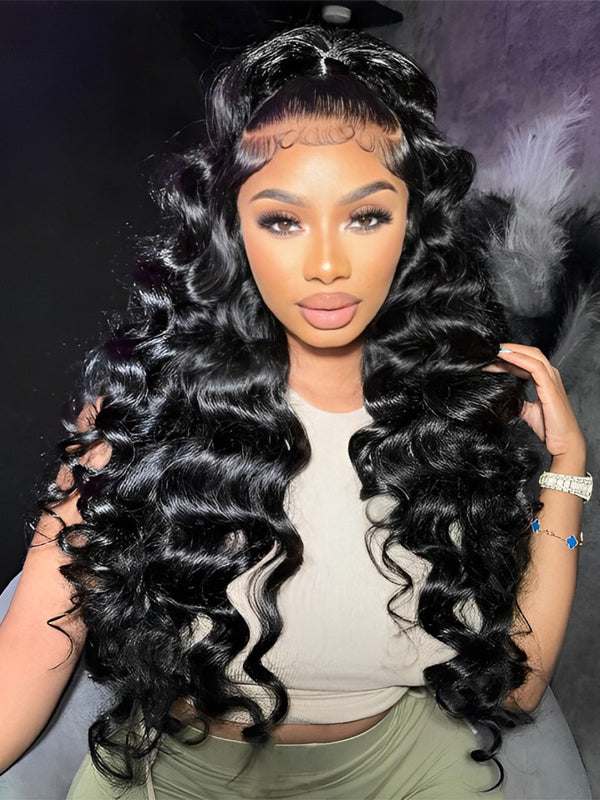 EINbeauty Loose Deep Wave 13x6 Invisible HD Lace Front Wig Natural Looking