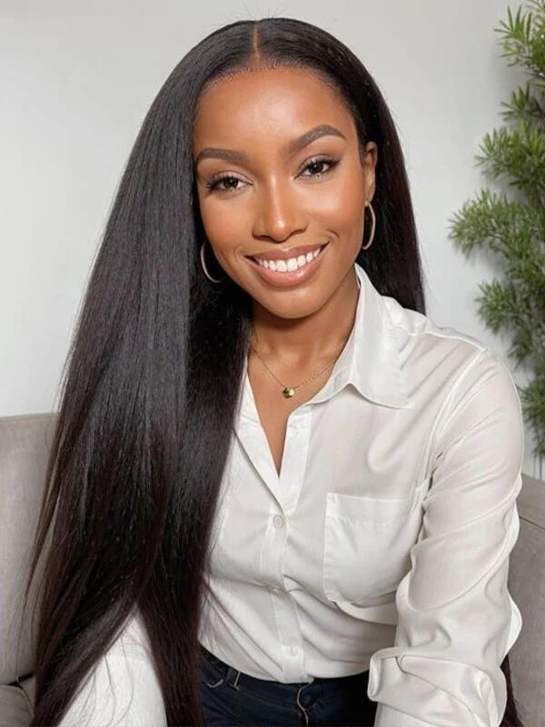 EINbeauty Pre-cut 9x6 Lace Kinky Straight Quick Wear Wig Pre Plucked Hairline