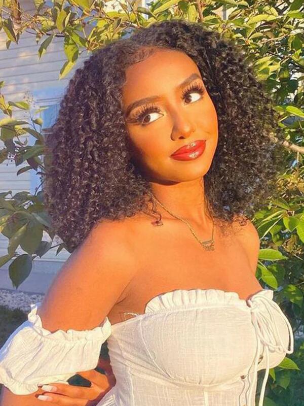 EINbeauty Trendy Kinky Curly Hair  Lace Front Bob Wigs Short Cute Curls