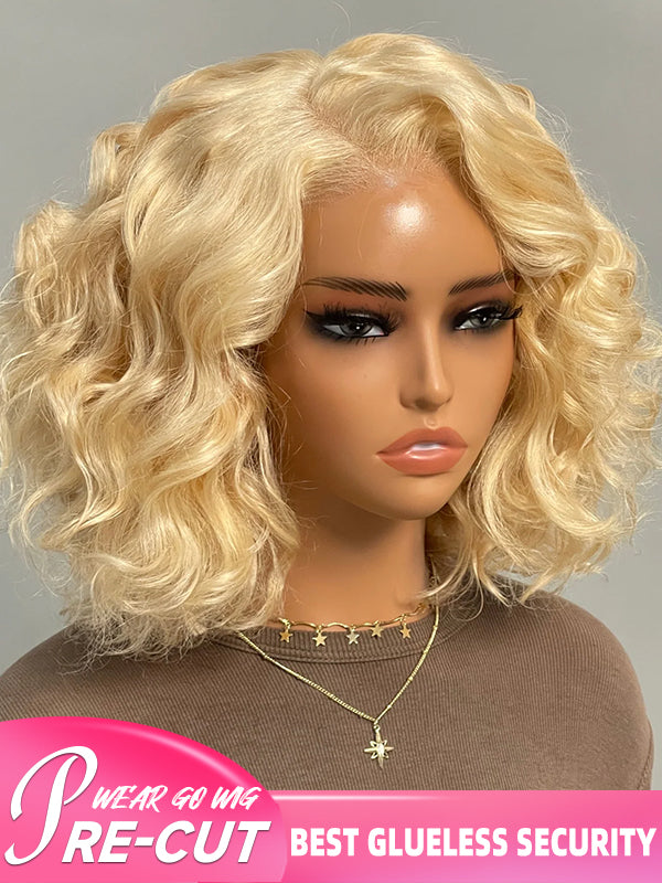 EINbeauty 9x6 Glueless Bob Wig #613 Blonde Loose Wave 200% Density Human Hair