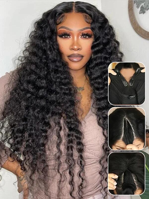 EINbeauty V/U part Wigs Curly None Lace Natural Stuning Looking For Black Woman