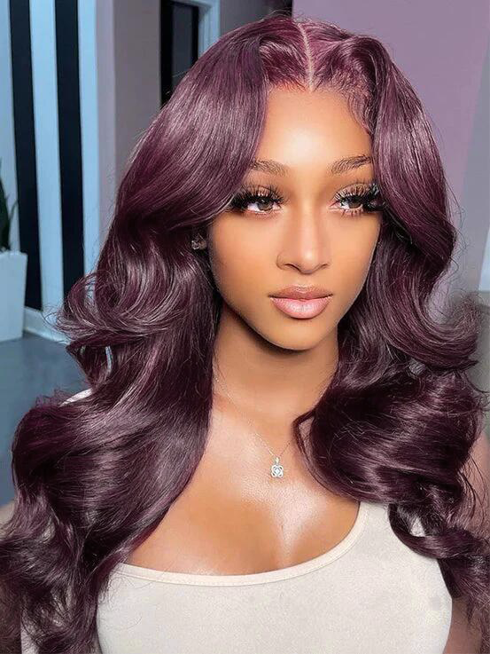 Einbeauty 9x6 Glueless Wig #99j Body Wave Human Virgin Hair One Piece