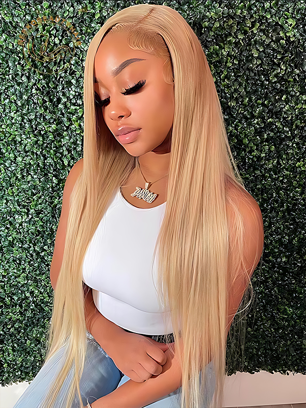 EINbeauty Hair Straight Honey Blonde Colored Human Lace Wig One Piece